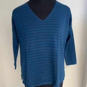 LOFT Stripes V-Neck Knit Sweater NWT